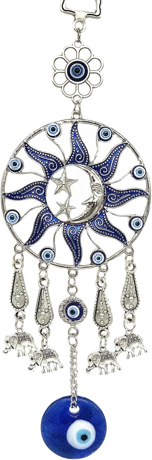 Turkish Blue Evil Eye Protective Wall Hanging Decor Amulet Ornament (with Betterdecor Pouch)-SSM