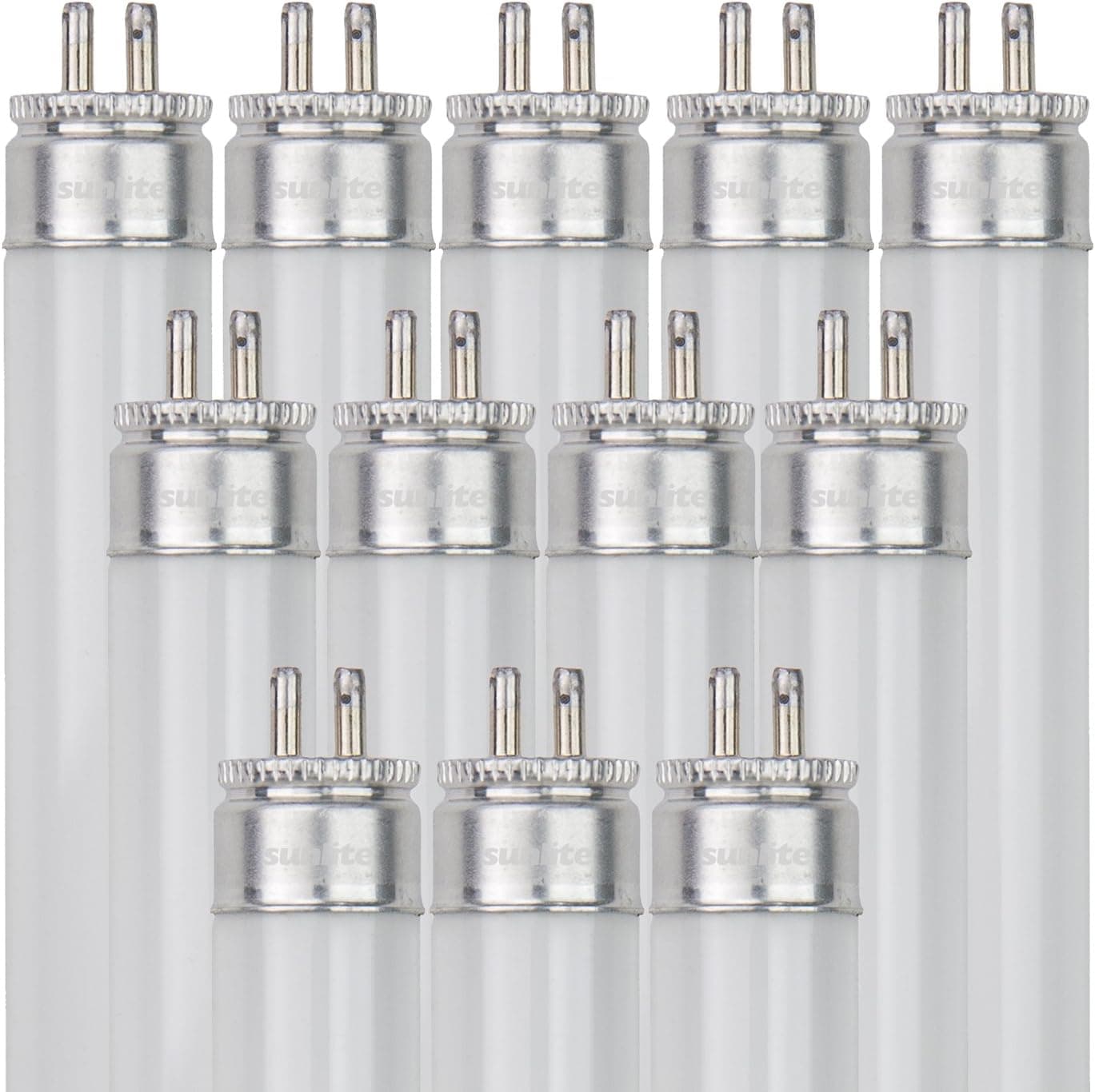 Sunlite F14T5/841/12PK T5 High Performance Mini Bi-Pin (G5) Base Straight Tube Light Bulb (12 Pack), 14W/4100K, Cool White