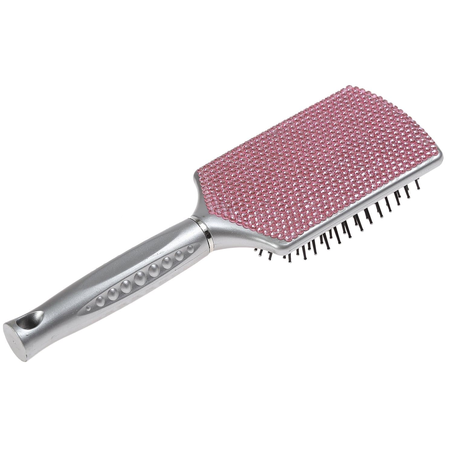 Fashion Pink Crystal Paddle Brush,Exclusive Blingbling Hair Brush,Massage Air Cushion Rhinestone Hair Comb For Women