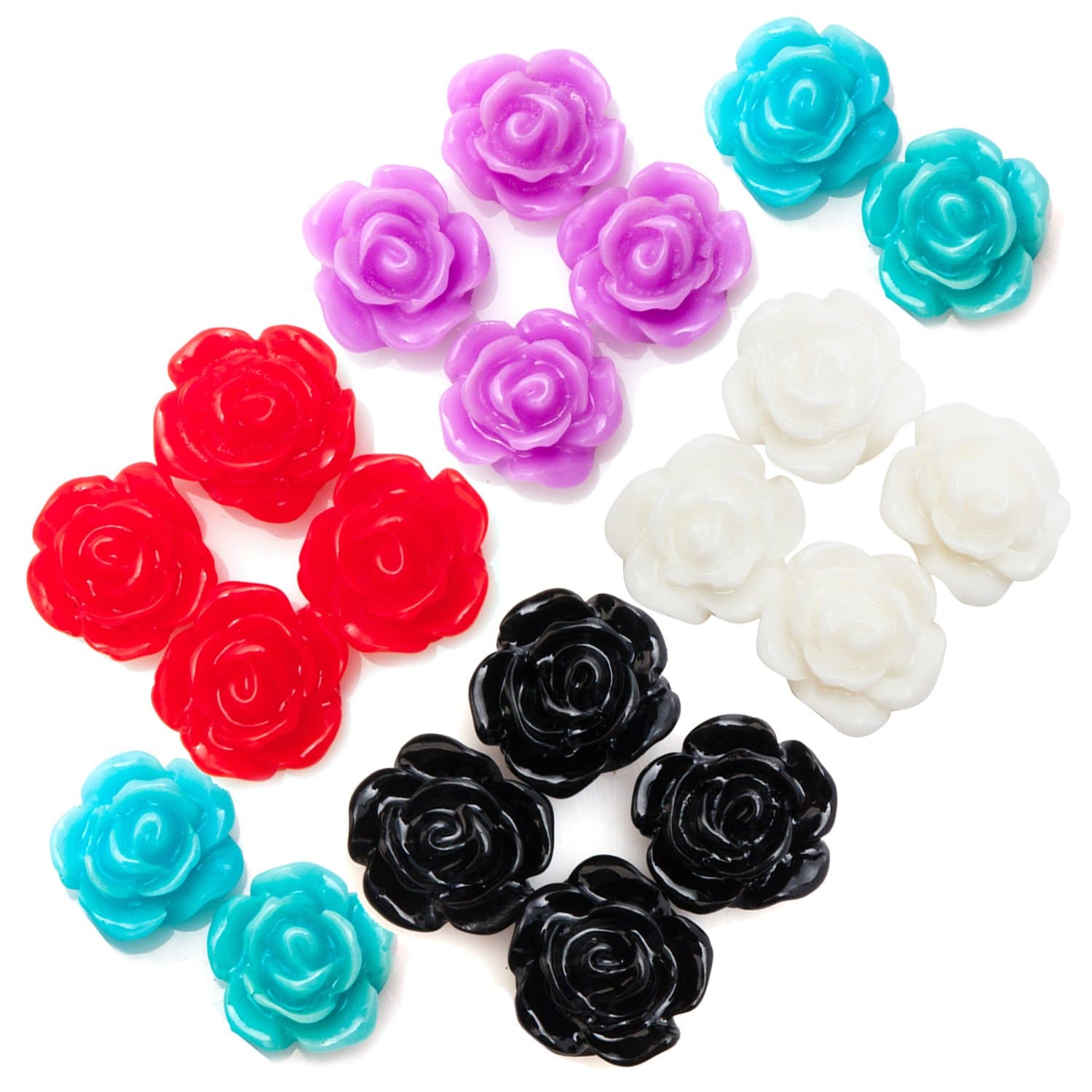 VAGA 3D Nail Art Manicure Designs Decorations Pack With 20pcs Colorful Roses Flowers Slices Pieces