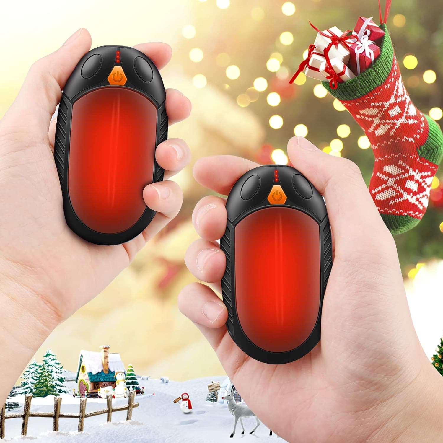 Hand Warmers Rechargeable,Portable Electric Hand Warmers Reusable, 2 in 1 Hand Warmer Great Warm Gift for Christmas Outdoors/Indoor/Hunting/Golf/Camping/Football/Pain Relief for Men Women