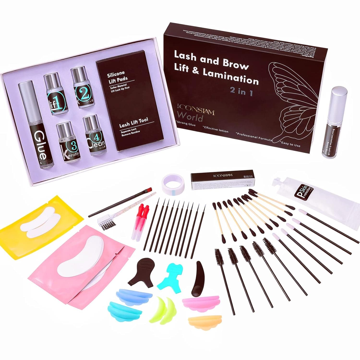 Lash Lift Kit Professional, Brow Lamination At Home, 5 Minutes Eyelash Perm With Strong Glue, KERATIN Perming With Strong Glue All In 1, Be Eye Voluminous 8 Week More Than 8 Applications