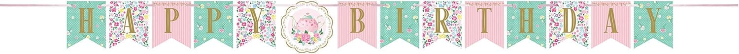 Floral Tea Party Tea Party Banner, 1 ct