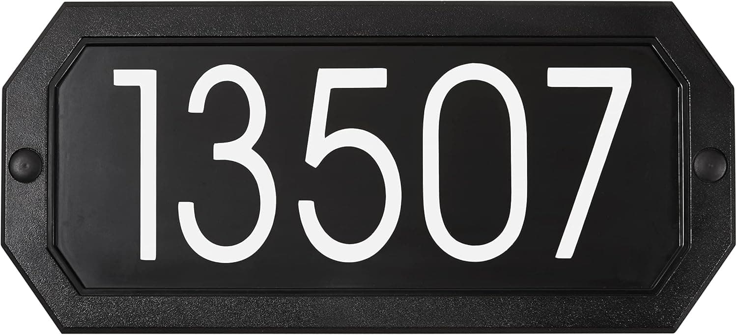Address Plaque – 3’’ Peel & Stick House Number INCLUDED - Modern Sign - Rustproof - Made in Canada (Black)