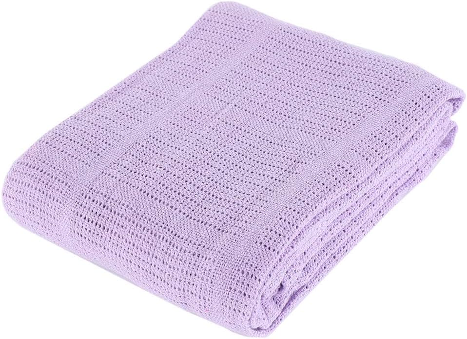 BATTILO HOME 100% Soft Premium Breathable Cotton Thermal Waffle Blanket Couch Quilt - Perfect for Layering Any Bed -59x79 inches, Violet