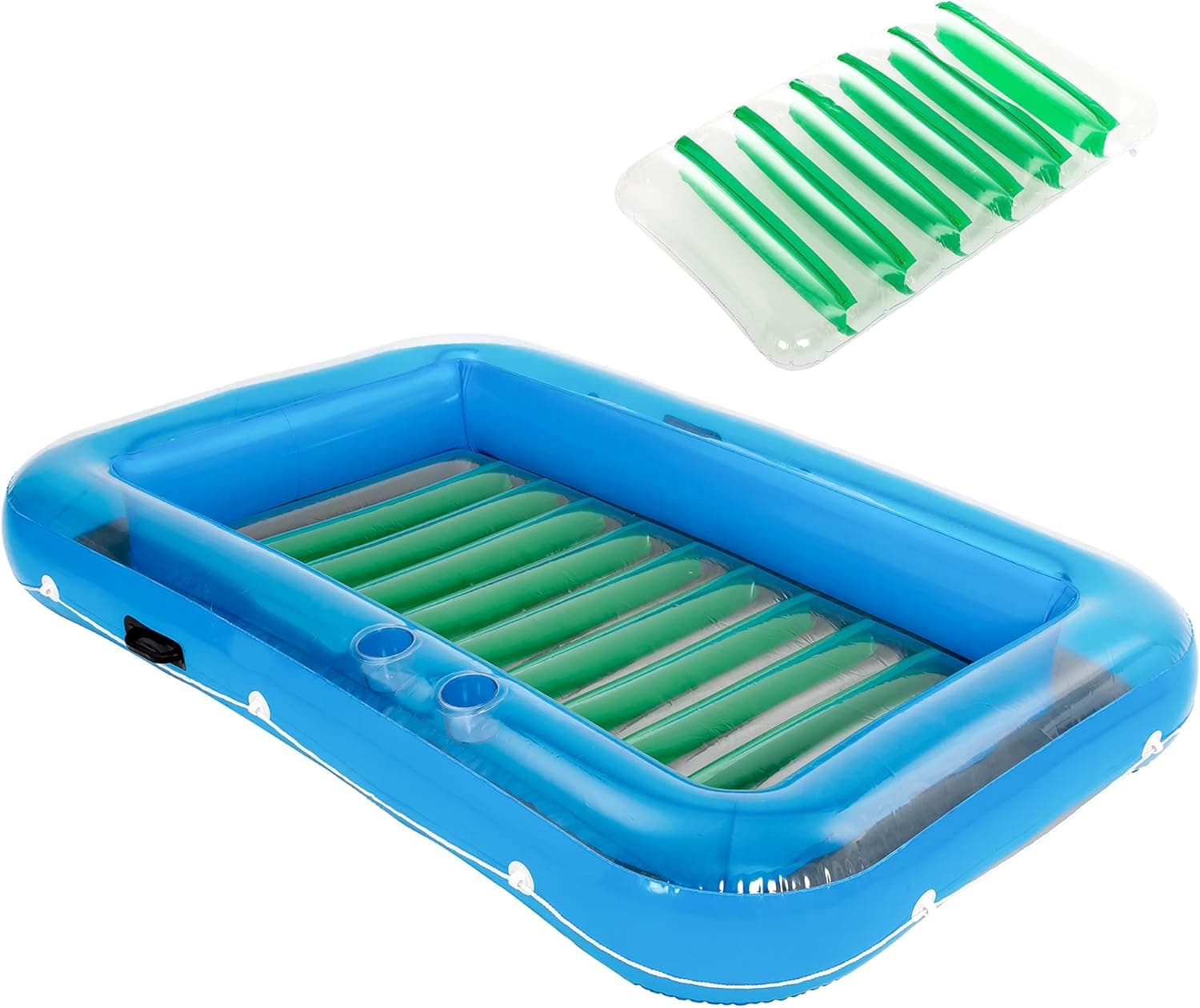 Sloosh Tanning Pool Lounge Float, Floating Lounger with Pillow Suntan Tanning Pool Float for Outdoor
