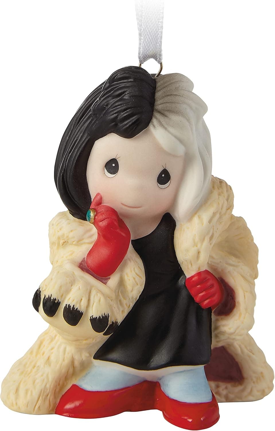 Hallmark Keepsake Christmas Ornament 2021, Disney 101 Dalmatians Cruella De Vil Precious Moments, Porcelain