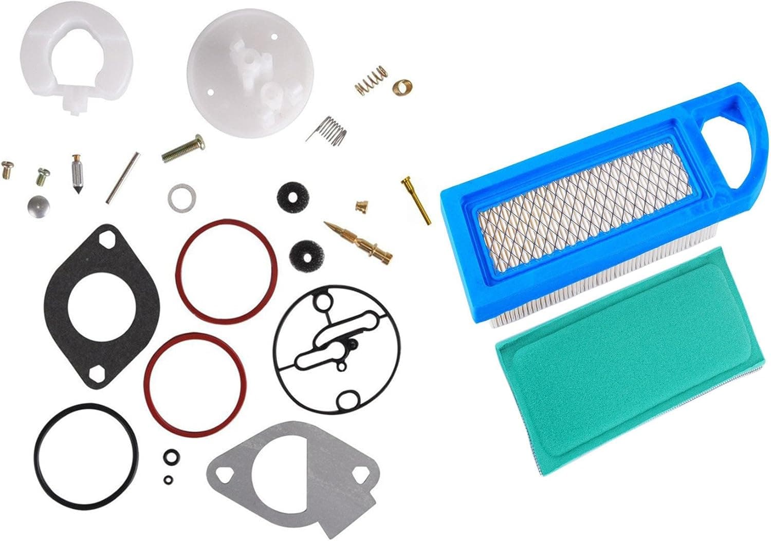 HIFROM New Replacement 697014 Air Filter 697015 Pre Filter with 796184 698787 Carburetor Overhaul Kit Replacement for Engines