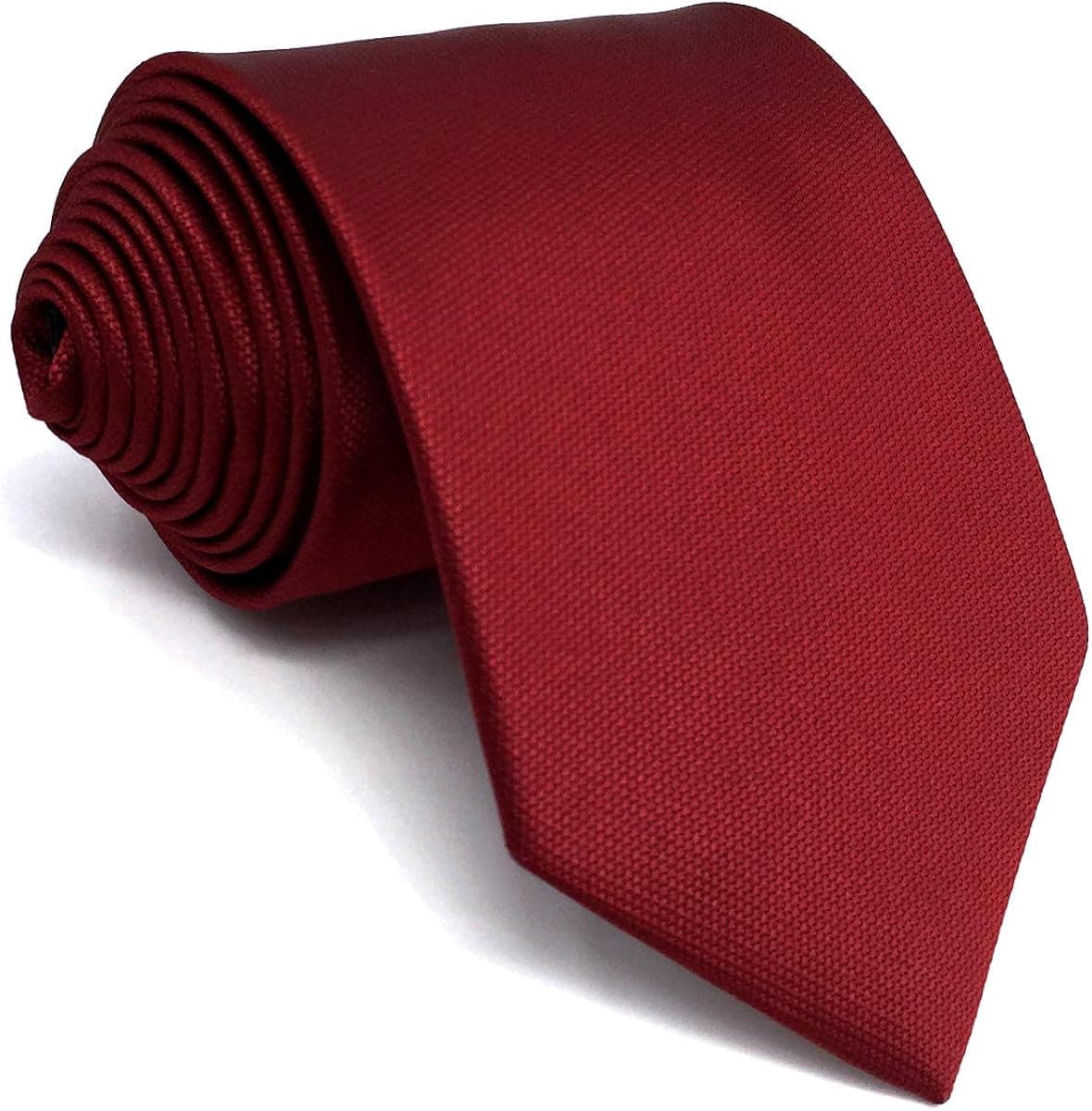 SHLAX&WING Solid Color Red Burgundy Wedding Silk Neckties for Men Classic Ties