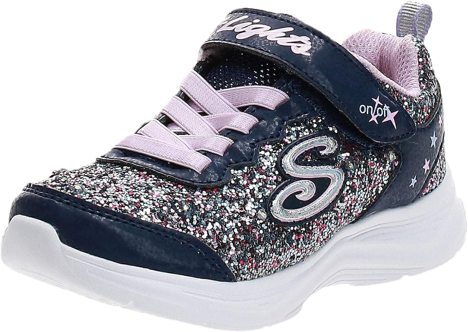 Skechers girls Glimmer Kicks Sneaker, True Navy/Lavender, 10.5 Little Kid US