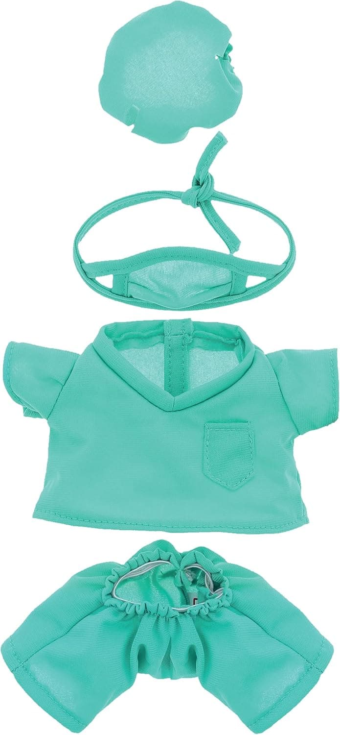 DolliBu Doctor Dress Up Set For Teddy Bear Plush Toy - Surgeon Scrubs Outfit For Stuffed Animals, Doctor Cap, Shirt, Pants, & Mask For Teddy Bear Costume - Large