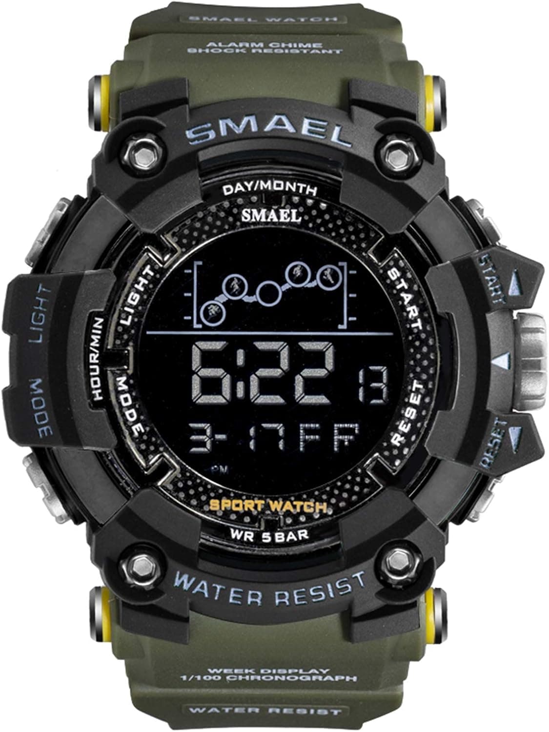 Koodea 1802 Mens Watch Military Water Resistant Sport Watch Army Led Digital Wrist Stopwatches for Male Relogio Masculino Watches