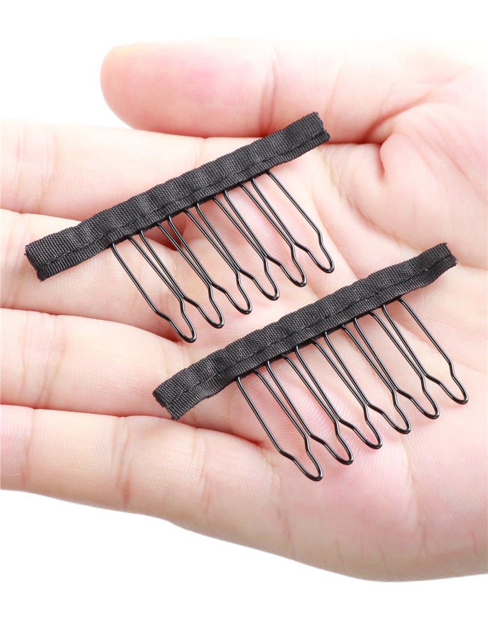 Fani 40 Pcs Black Wig Combs Convenient for Your Wig Caps Stainless Steel Wig Clips