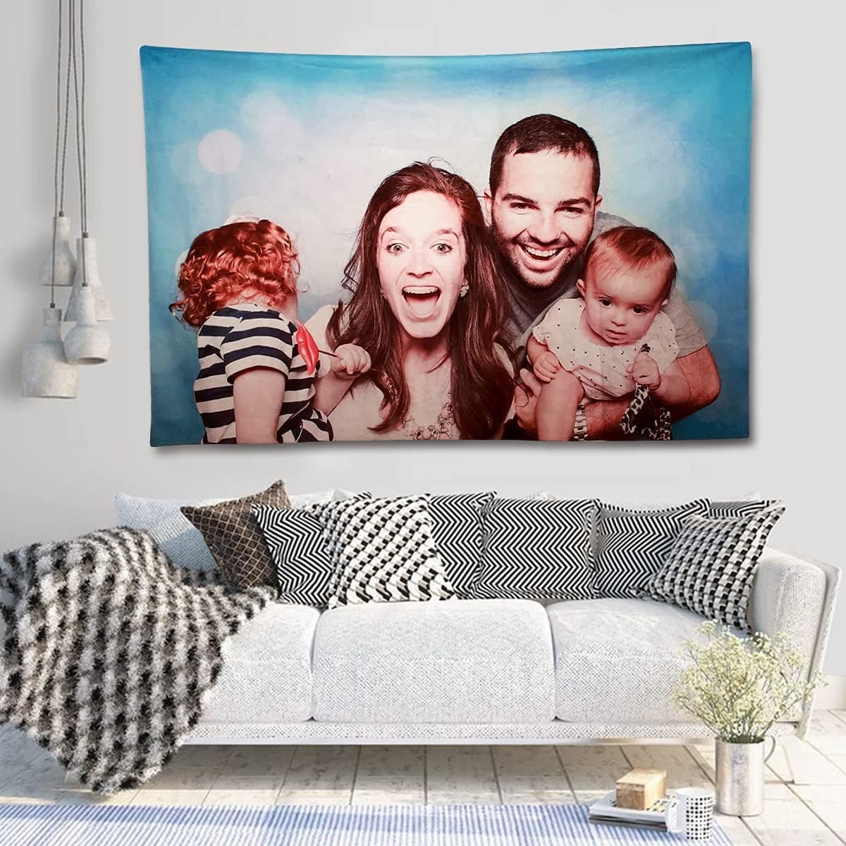 ASSIALL Custom Tapestry with Photo Text Personalized Wall Tapestry Backdrop Customized Picture Wall Hanging Tapestry Home Decor Birthday Wedding Graduation Gift (40inchWx60inchH),40 in x 60 in (W x H)