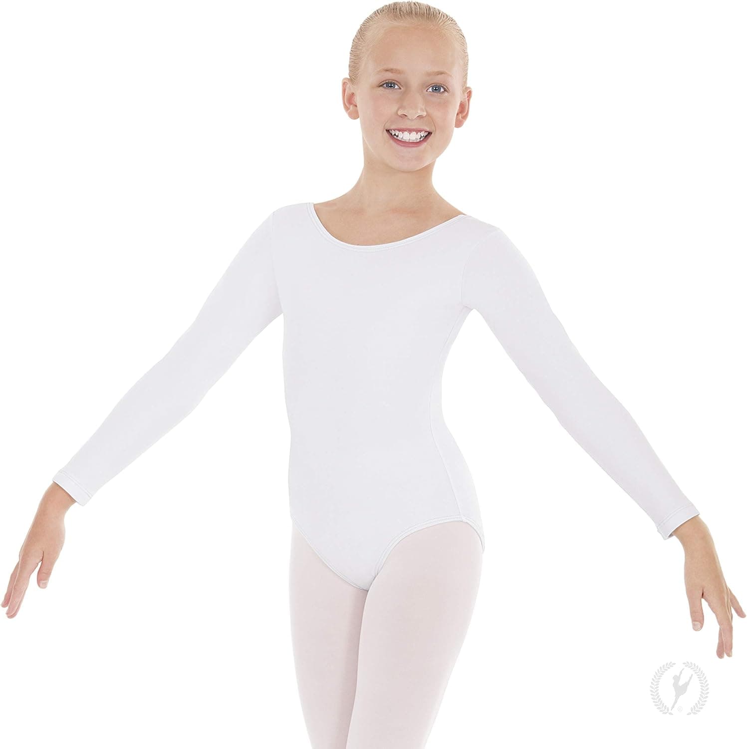 Eurotard Girls Long Sleeve Leotard with Cotton - 10408