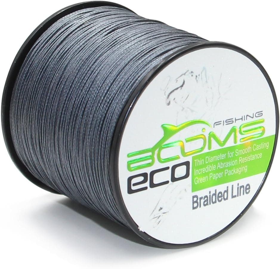 Booms Fishing ECO 100% UHMWPE Braided Fishing Line 150Yards-1000Yards,Test 6LB-100LB,Green Gray Yellow
