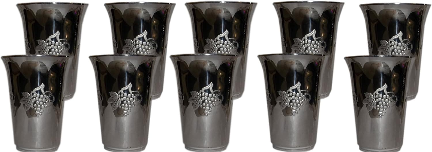 Silver Like Kiddush Cups Heavyweight Plastic (10 Cups)