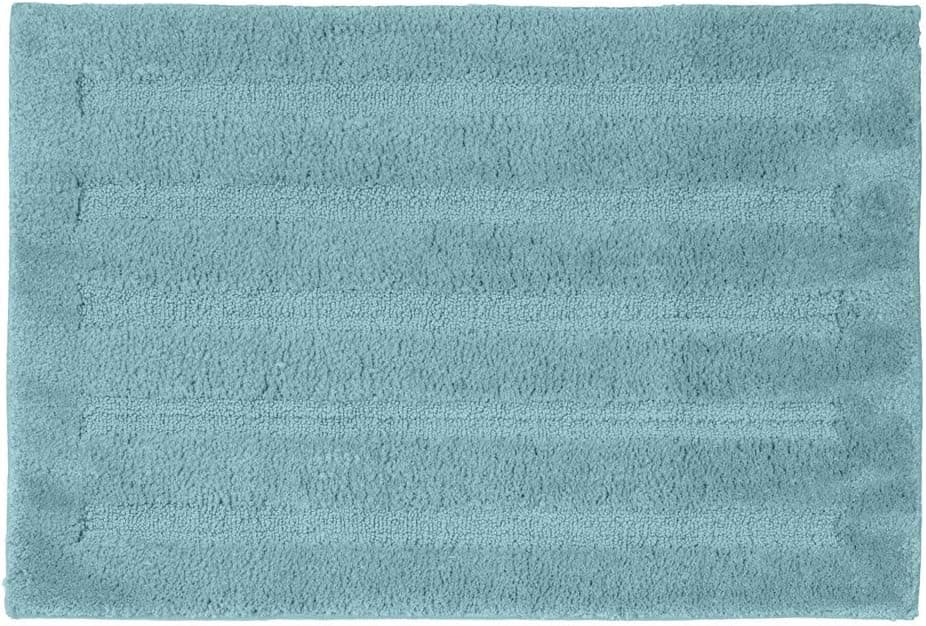 Seavish Luxury Blue Bath Rug, 19.5 X 31.5 Inches Striped Shaggy Bathroom Rugs ,Non Slip Dry Fast Water Absorbent Machine Washable Tufted Bath Mat Microfiber Soft Toilet Mat Floor Carpet