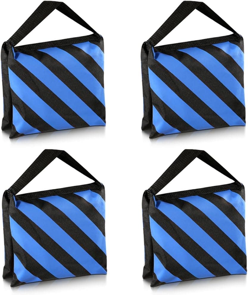 Neewer® Set of Four Black/Blue Heavy Duty Sand Bag Photography Studio Video Stage Film Sandbag Saddlebag for Light Stands Boom Arms Tripods