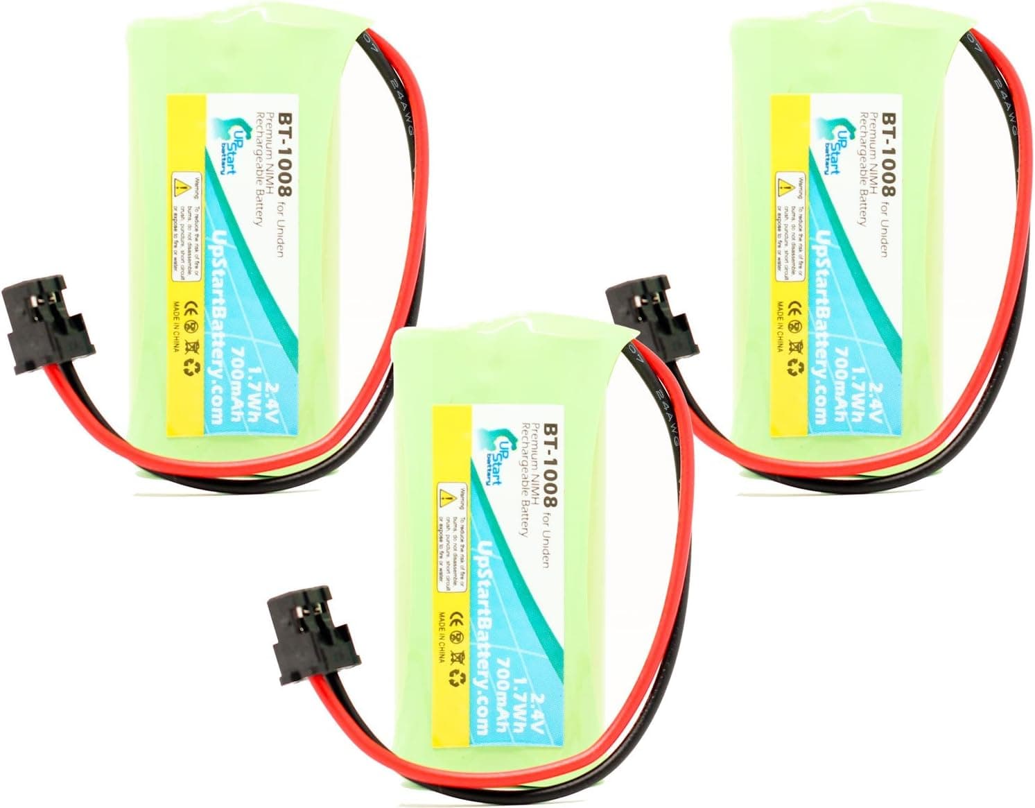 3 Pack - Replacement for Uniden DECT2185 Battery - Compatible with Uniden Cordless Phone Battery (700mAh 2.4V NI-MH)