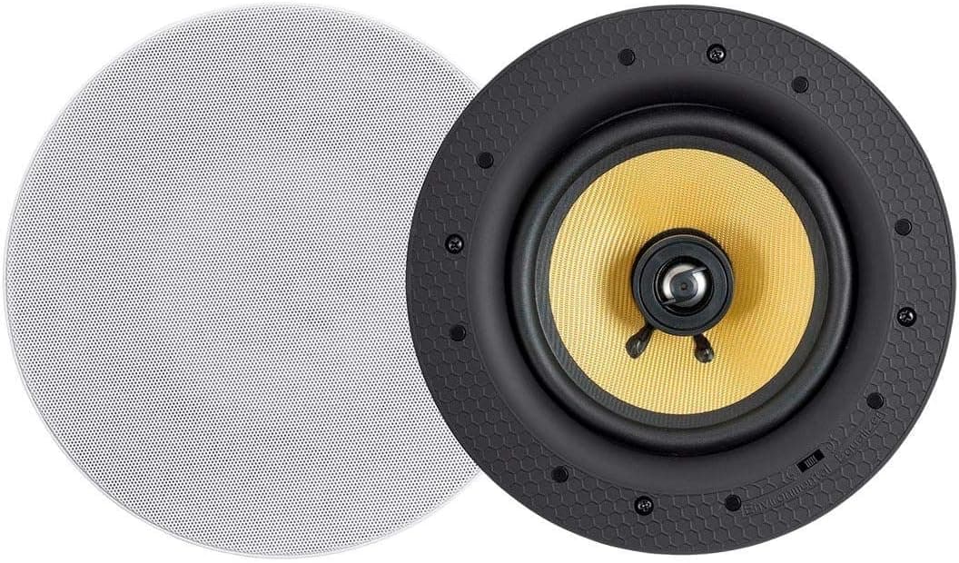 Monoprice Caliber 60-Watt Powered 6.5in Ceiling Speakers Fiber 2-Way with Bluetooth