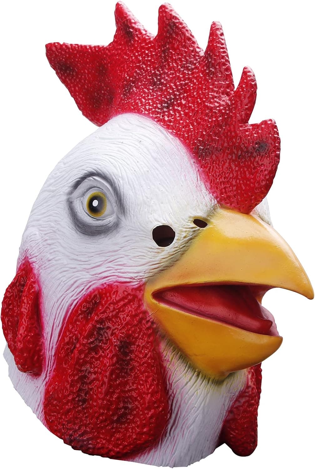 MOLEZU Rooster Mask,Halloween Novelty Costume Party Latex Animal head Mask Chicken Cock Cosplay Props,White…