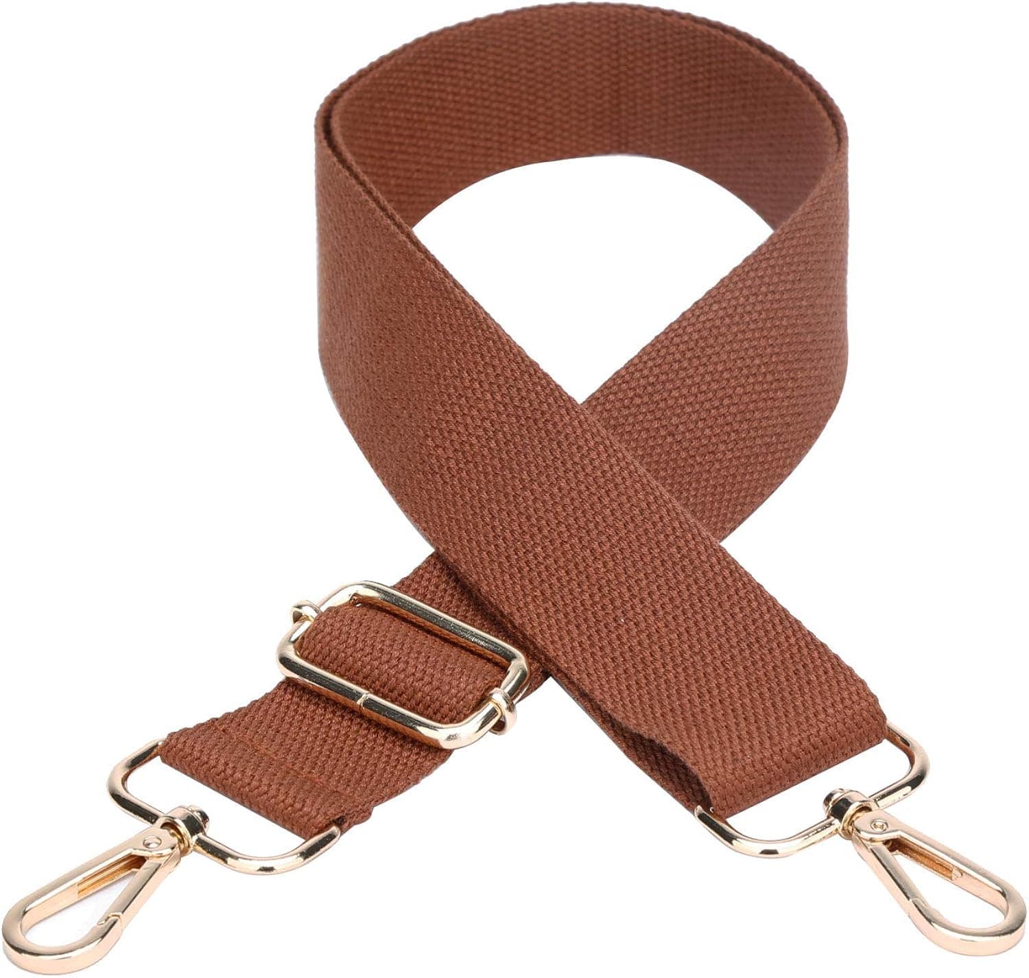 KKXIU Purse Strap Replacement Canvas 1.5" Wide Adjustable for Camera | Crossbody Bag | Handbag | Backpack (A-Brown)