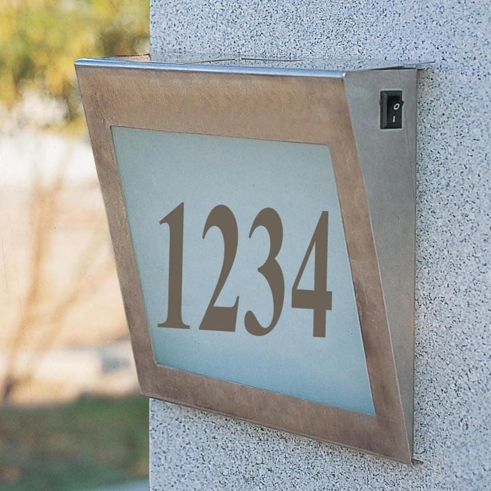 Unique Arts Solar House Number, Stainless Steel