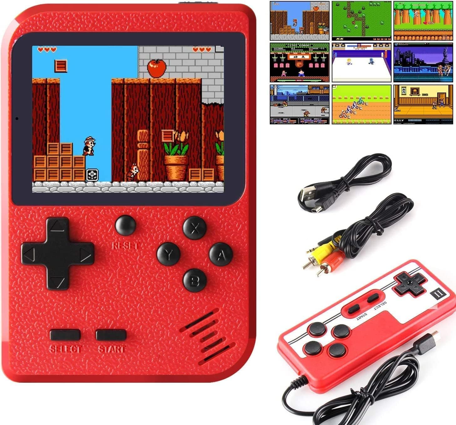 MarattLAN Retro Mini Handheld Game Machine,Portable Retro Video Game Console with Classical FC Games 3.0-Inch Color Screen Support for TV Output,for Gift Birthday for Kids, Adults-Red