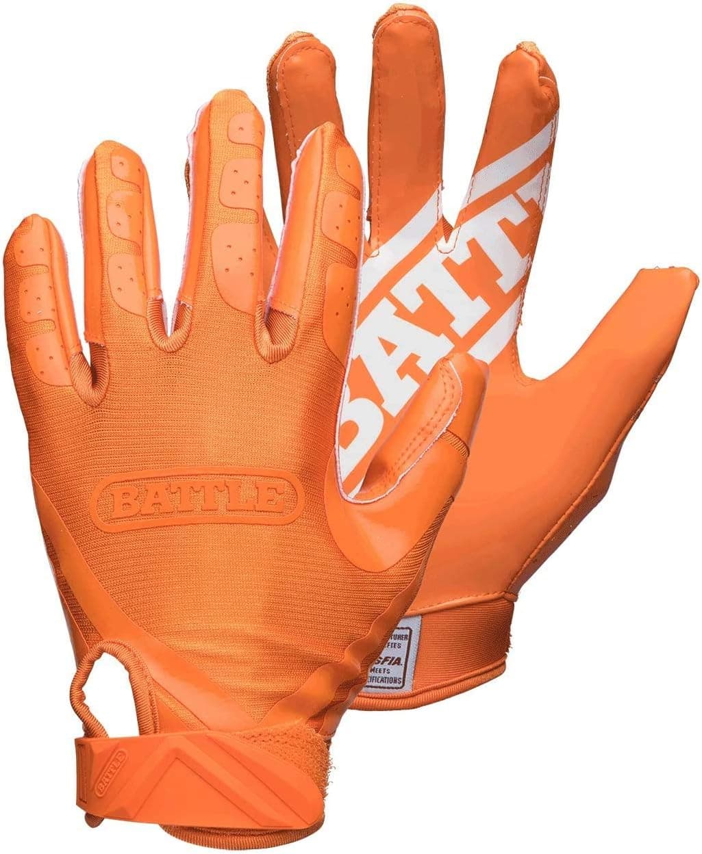 Battle Double Threat Football Gloves – Ultra-Tack Sticky Palm Receivers Gloves – Pro-Style Receiver Gloves, Youth