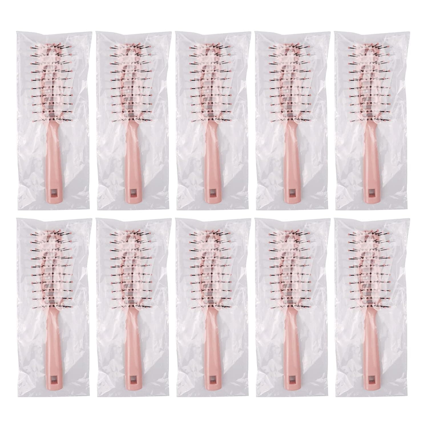 Bulk Hair Brushes for Homeless Individually Wrapped, Hair Brush Bulk, Hair Brush for Curly Hair Suitable for Homeless,Shelter,Air Bnb/Hotel (12PCS, Pink)