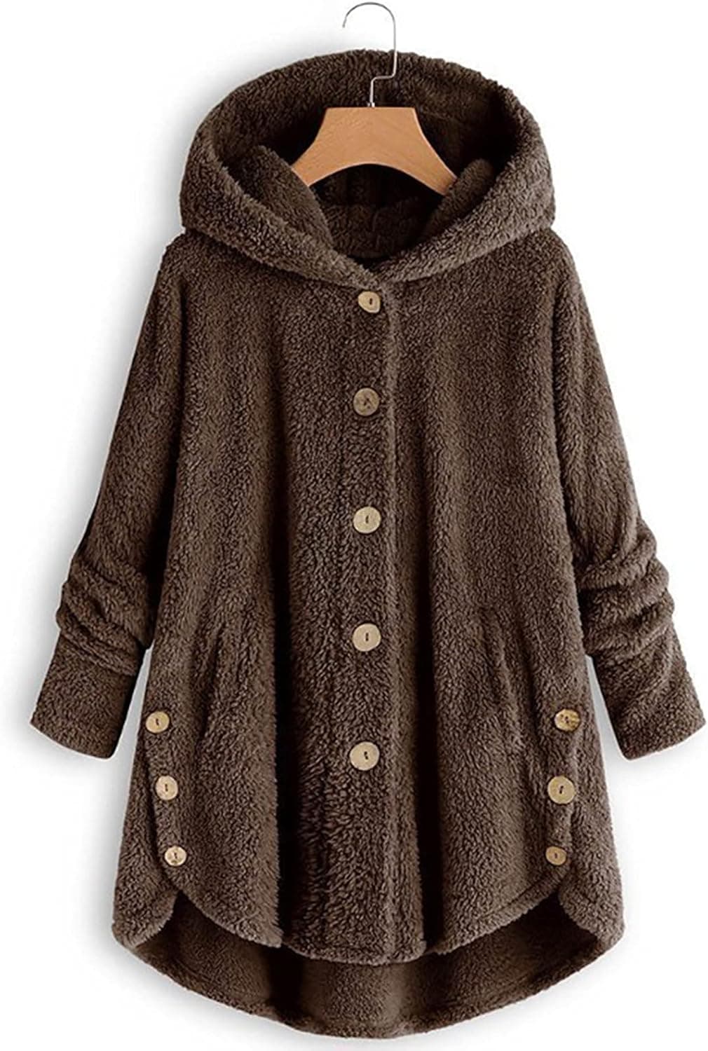 SZITOP Winter Coats for Women Warm Wool Fleece Jacket Casual Long Sleeve Button Down Pullover Tops Plus Size Hoodie Clothes