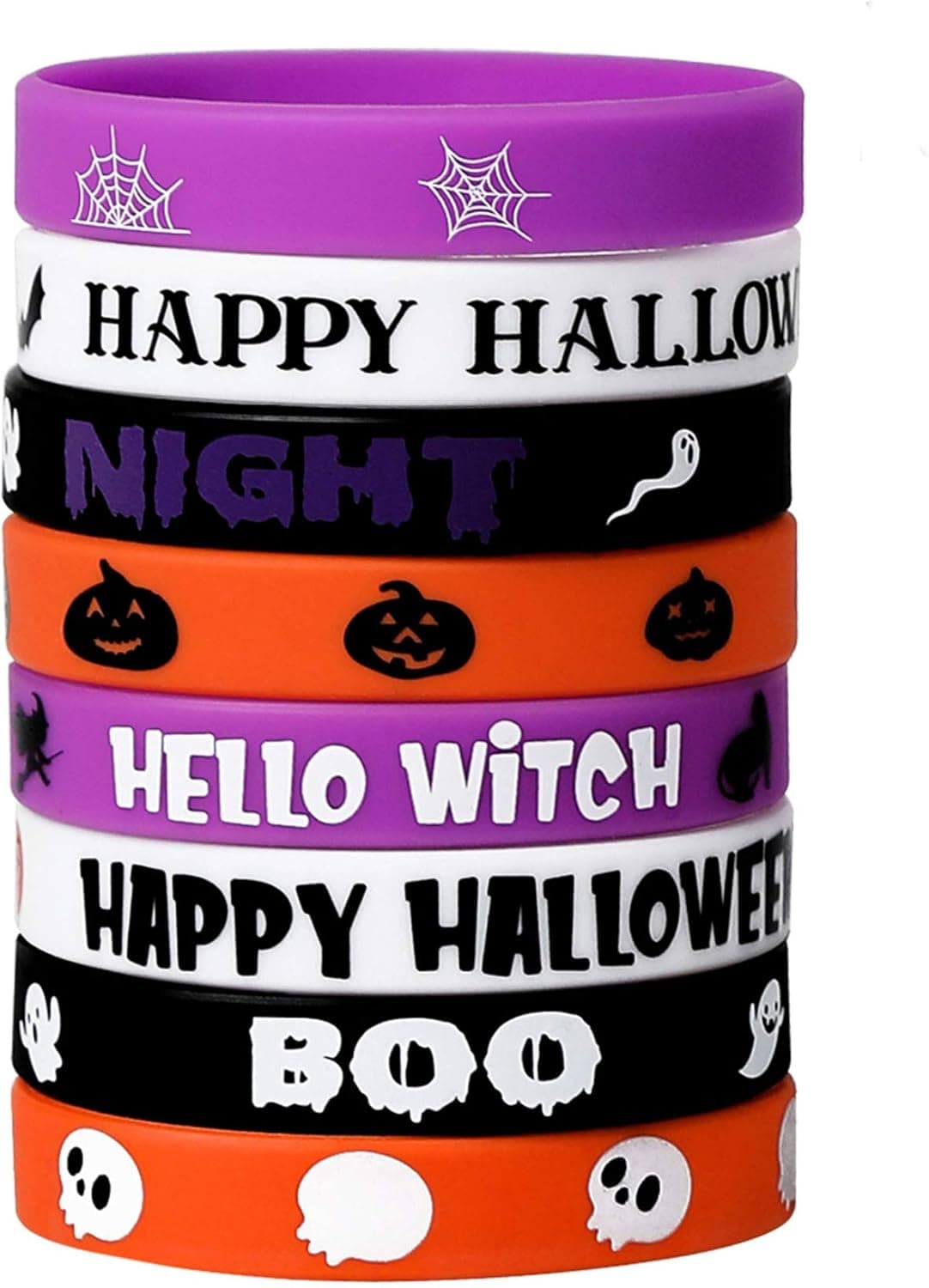 Halloween Bracelets Wristbands Party Favors - Trick or Treat Goodie Bag Gifts Supplies Decorations 32Ct