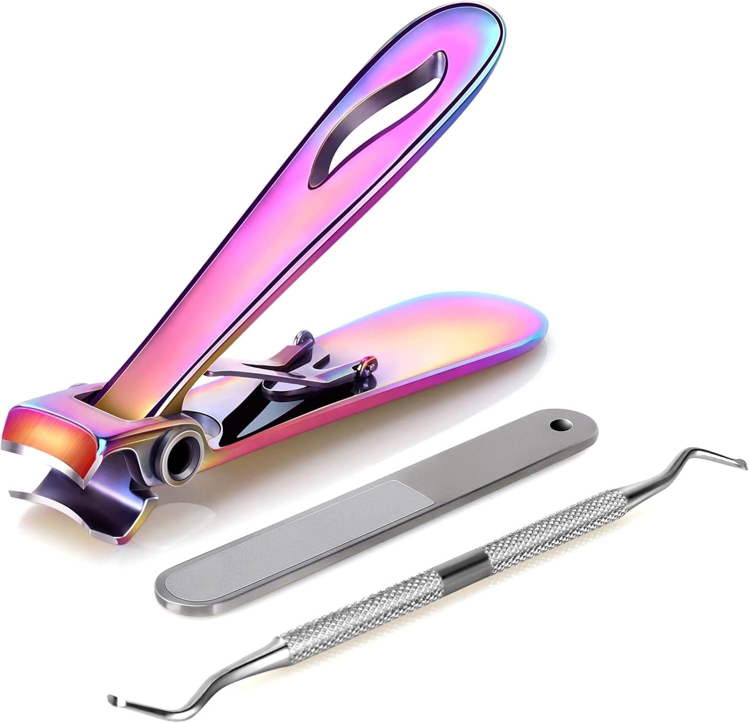 Finger Nail Clippers for Women , Heavy Duty Toenail Clippers for Seniors Thick Toenails Ultra Sharp Nail Cutter Set with Metal Nail File