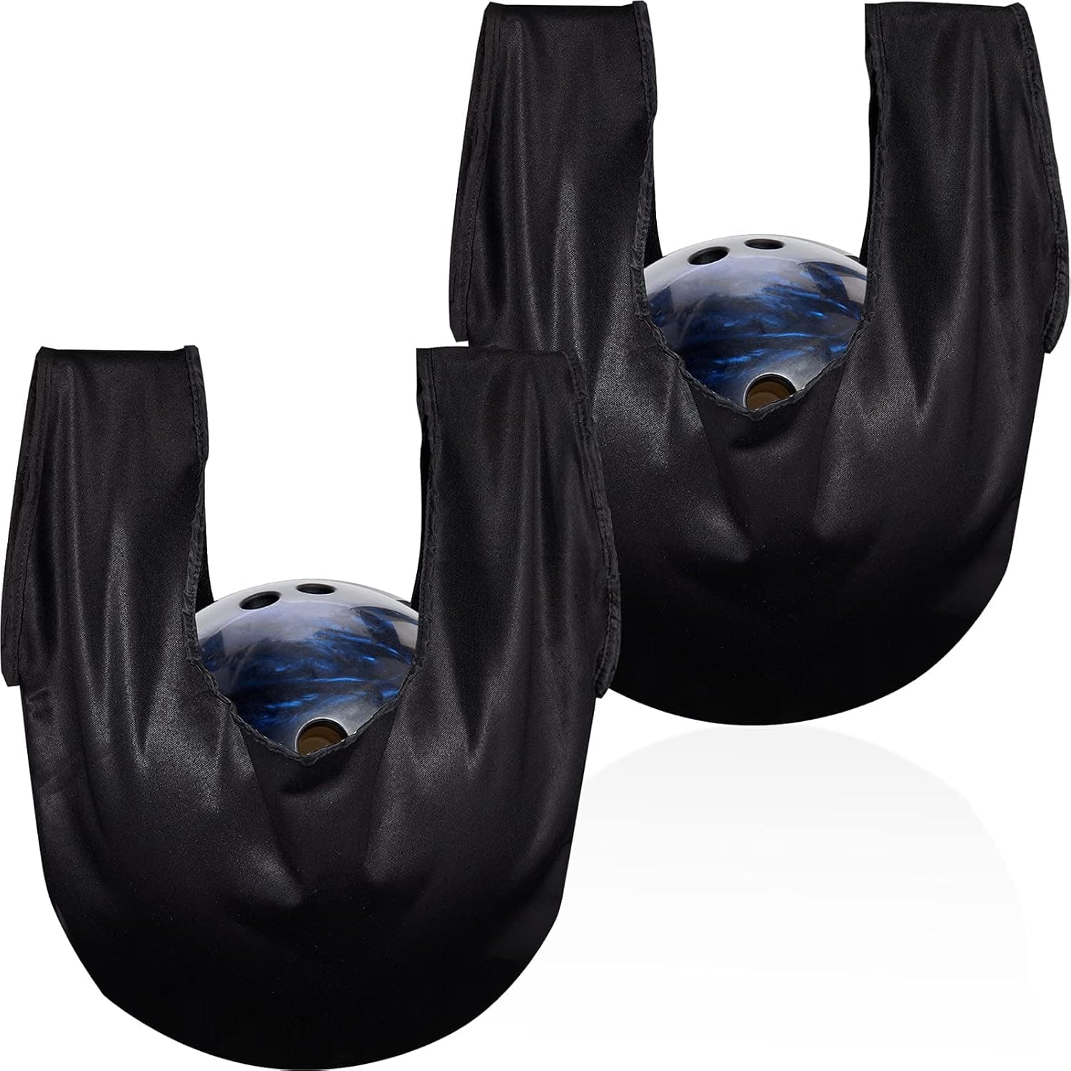 Zhanmai 2 Pack Bowling See Saws Washable Bowling Ball Polisher Bags Bowling Ball Cleaner Holder Bags Black Bowling Cleaner Towels for Bowling Ball Cleaning