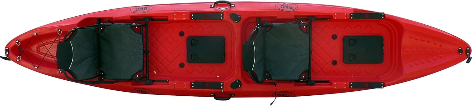 Brooklyn Kayak Company BKC UH-TK29 13-Foot 1-inch Tandem 2 Person Sit On Top Fishing Kayak with 2 Up-Right Seats and 2 Paddles Included (Red)