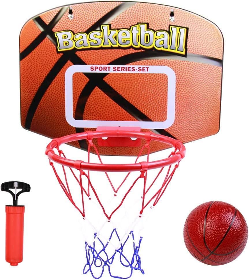 jerryvon Basketball Hoop for Kids Over The Door Portable Mini Stand Hoops(15.75''x12.40'') Backboard Toys Shooting Rim Basket Ball Indoor Bedroom Outdoor Games Preschool Educational for Boys Teenagers