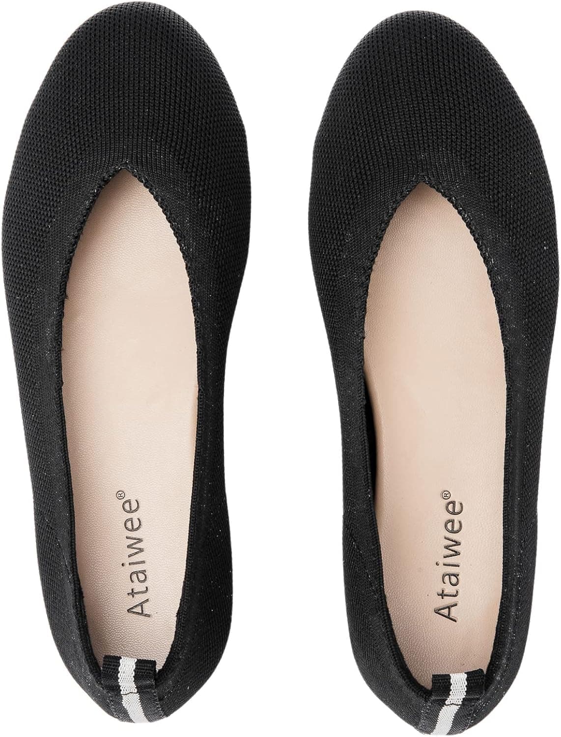 Ataiwee Women's Flat Shoes - Breathable Knitted Fashion Dress Comfortable Ballet Flats.