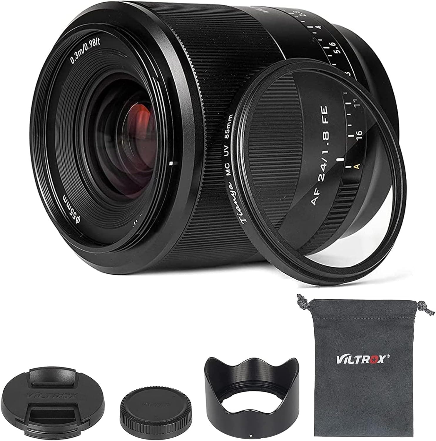 VILTROX 24mm F1.8 f/1.8 FE Full-Frame Wide-Angle Prime Autofocus Lens for Sony E-Mount Camera a7R4 A7III A7S2 A5100 A6600 A6500 A6400 A6300 A6000 A7RIV A7RIII A7SIII A7III A7RII A7II A7S A7R A7
