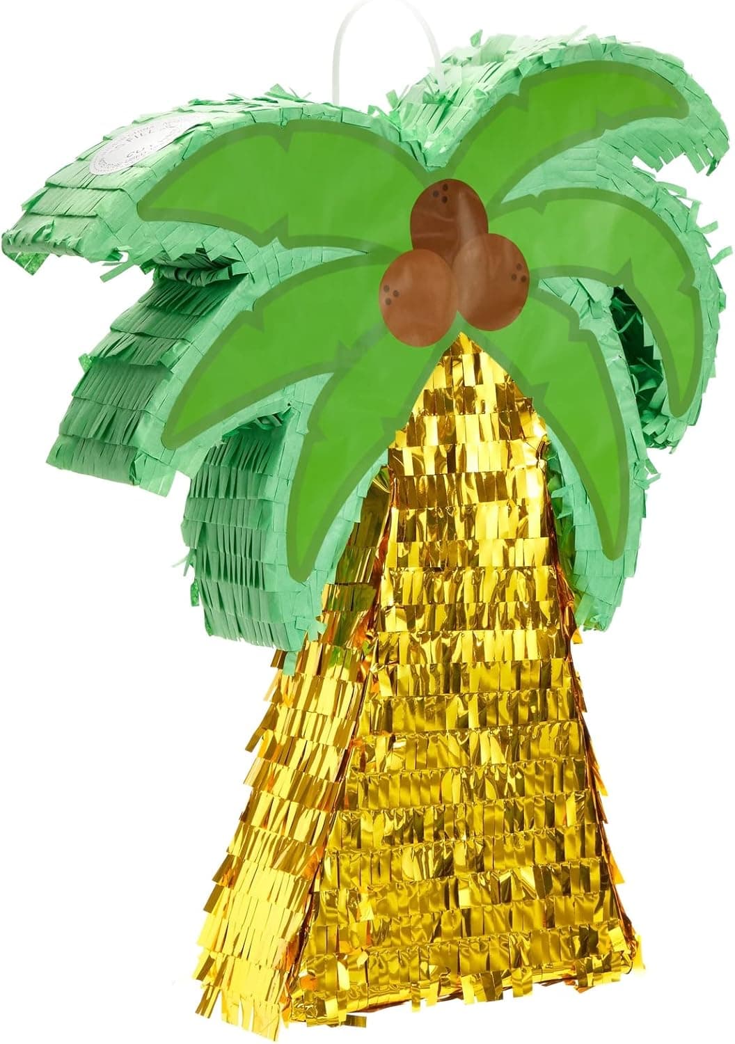 Small Tropical Palm Tree Pinata, Hawaiian Luau Pinata for Summer Birthday Party Decorations, Kids Tiki Beach and Pool Party Supplies with Coconut (16.5x13x3 in)