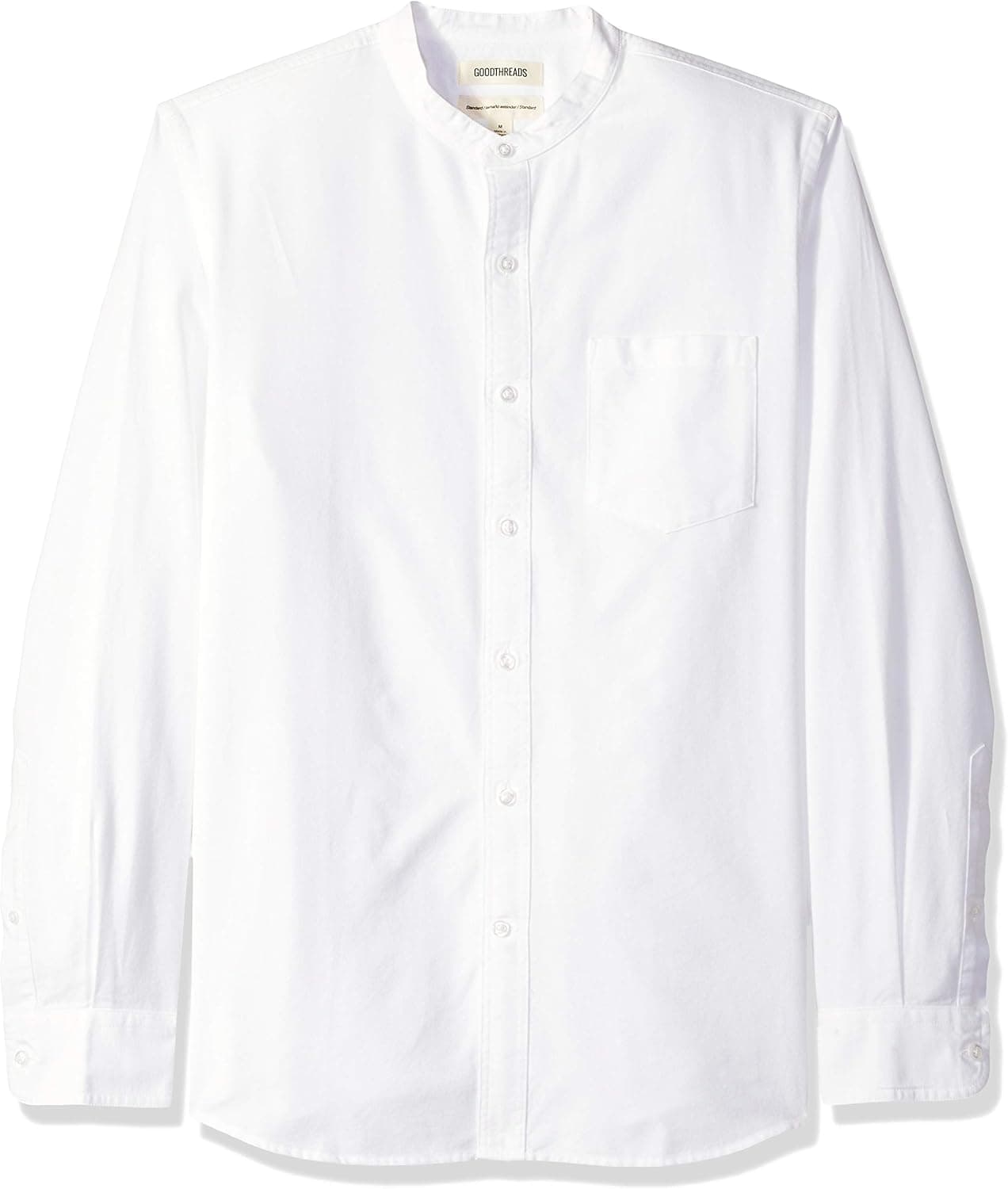 Goodthreads Men's Standard-Fit Long-Sleeve Band-Collar Oxford Shirt