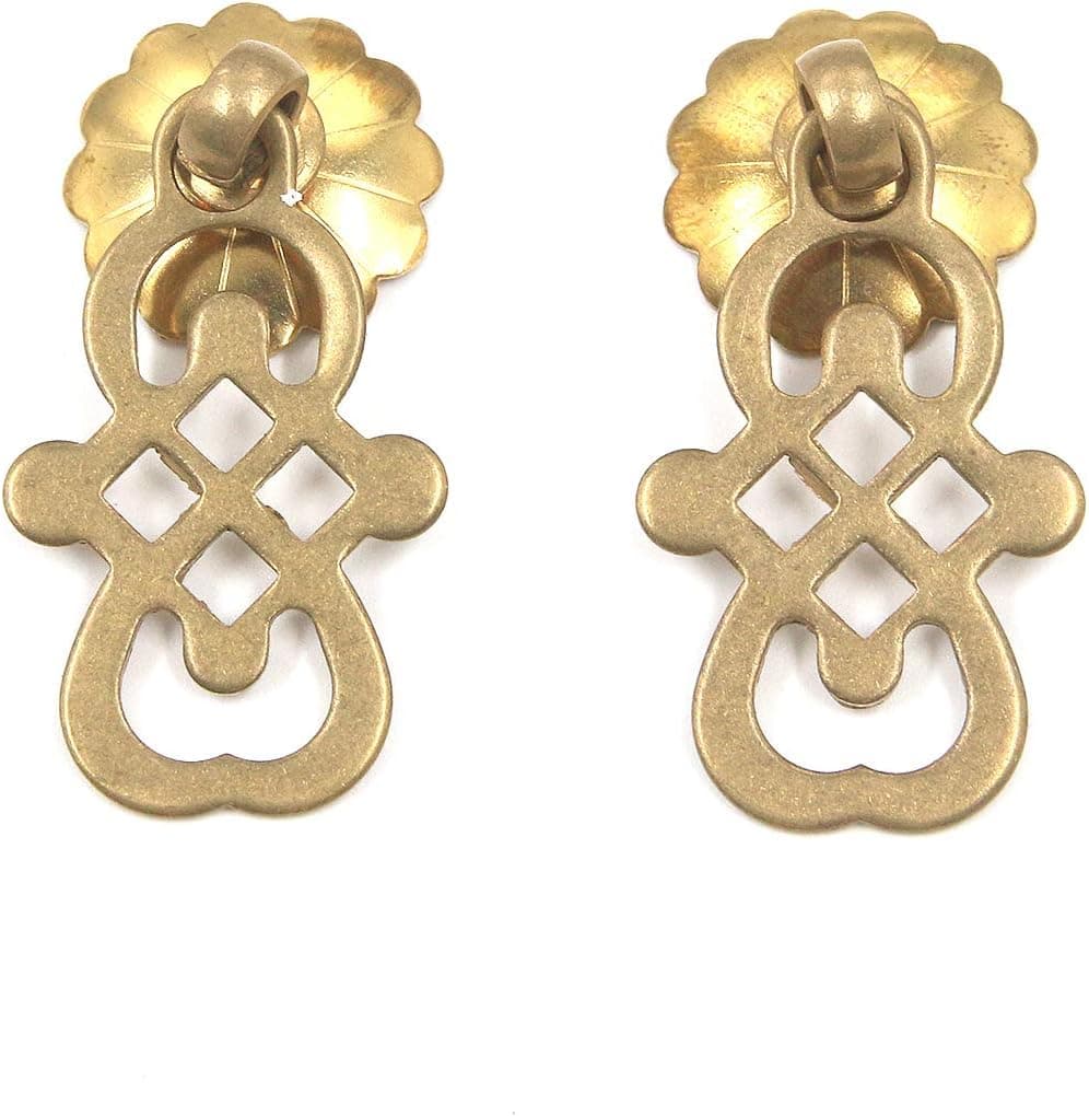 T Tulead Drawer Pulls Brass Dresser Pull Chinese Desk Drawer Hardware Cabinet Pull Handle Desk Handle Pack of 2