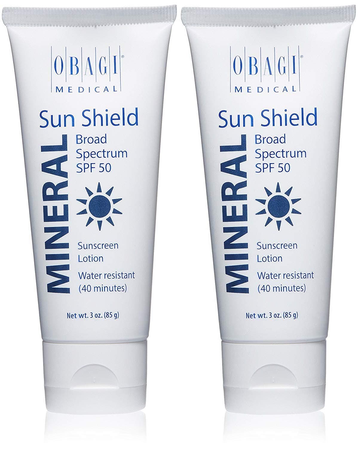 Obagi Medical Sun Shield Mineral Broad Spectrum SPF 50 Sunscreen, 3 Oz Pack of 2