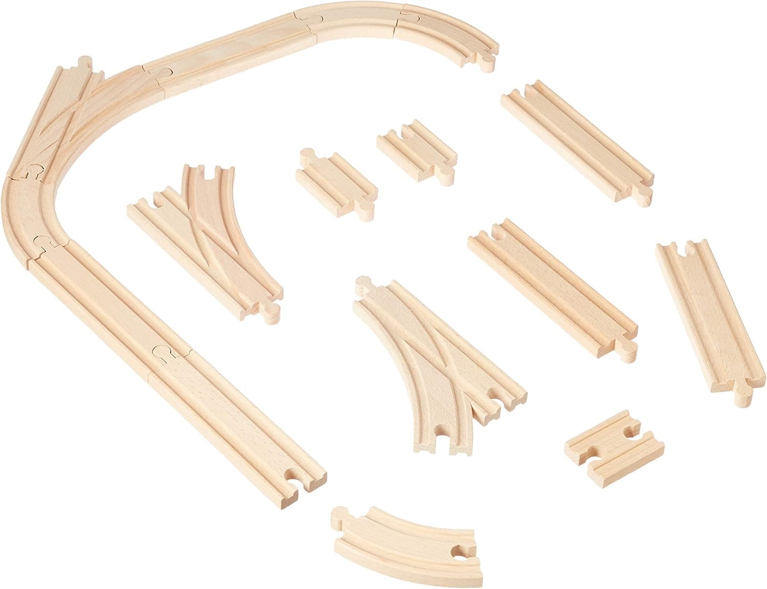 Kids Destiny 56 Pieces of Wooden Train Track Compatible with All Major Train Brands