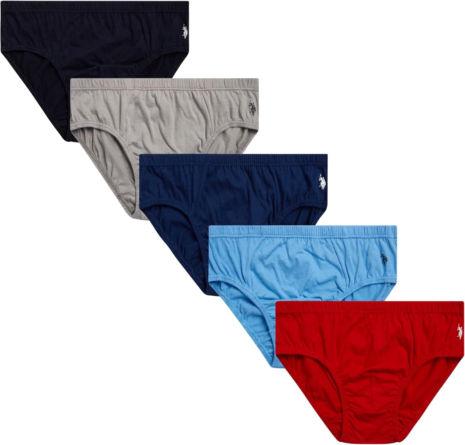 U.S. Polo Assn. Men's Underwear - Low Rise Briefs with Contour Pouch (5 Pack)