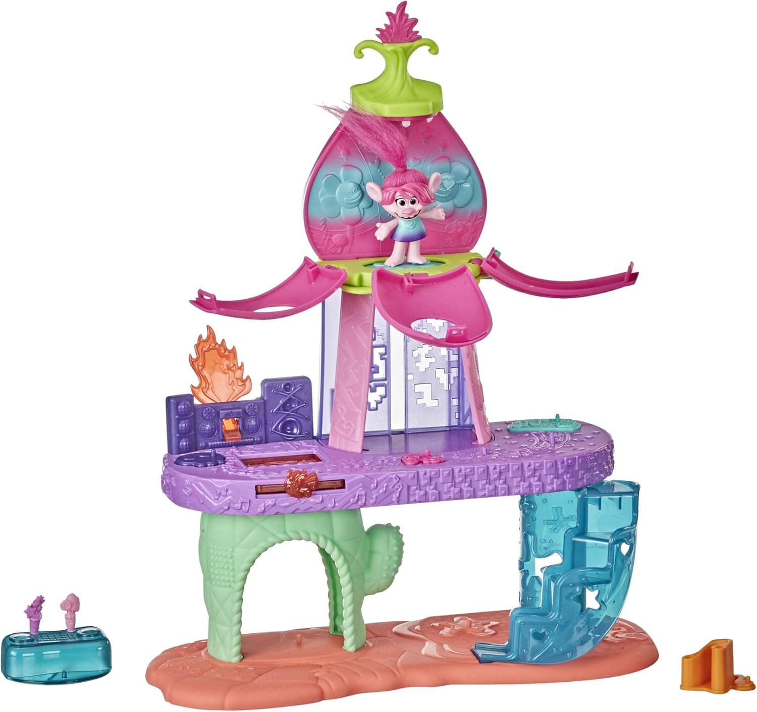 DreamWorks Trolls World Tour Blooming Pod Stage Musical Toy, Plays 3 Different Songs, Playset for Girls and Boys 4 Years and Up