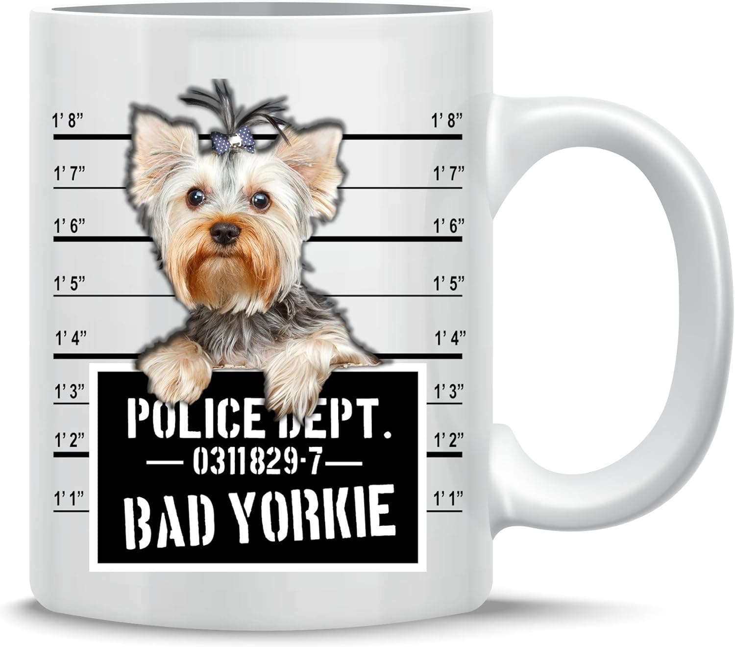 MPX CLOTHING Bad Yorkie Funny Coffee Mug Jail Dog Love Yorkshire Terrier
