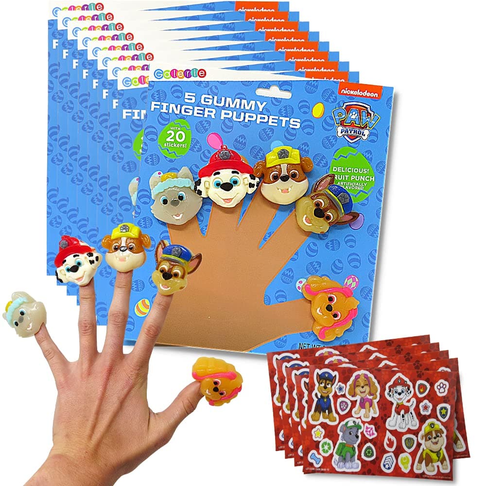 Paw Patrol Party Favors for Kids, Gummy Candy and Collectible Stickers, Bulk Birthday Parties or Classroom Exchange Supplies and Gifts, Pack of 12