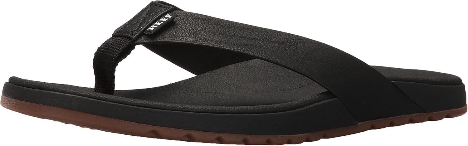 Reef Men's Contoured Voyage Flip Flop, Vegan Leather