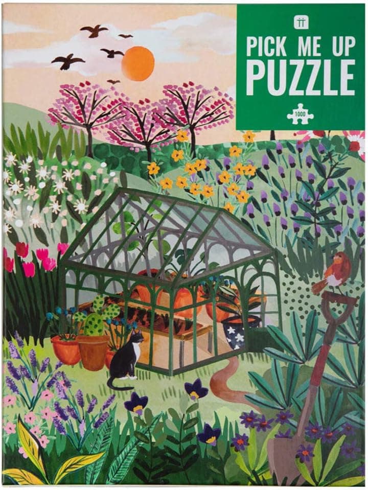 Talking Tables 1000 Piece Garden Jigsaw Puzzle + Trivia Sheet | Colorful Illustrated Design, British Flowers, Birthday Present, Gift, Wall Art